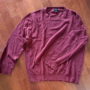J. Crew Men's Maroon Crewneck Sweater